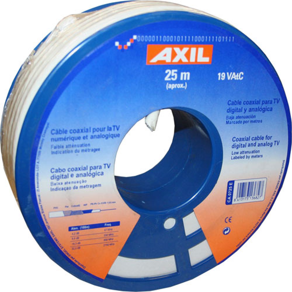 CABLE COAXIAL TV 75OHMS RX:25 METRES