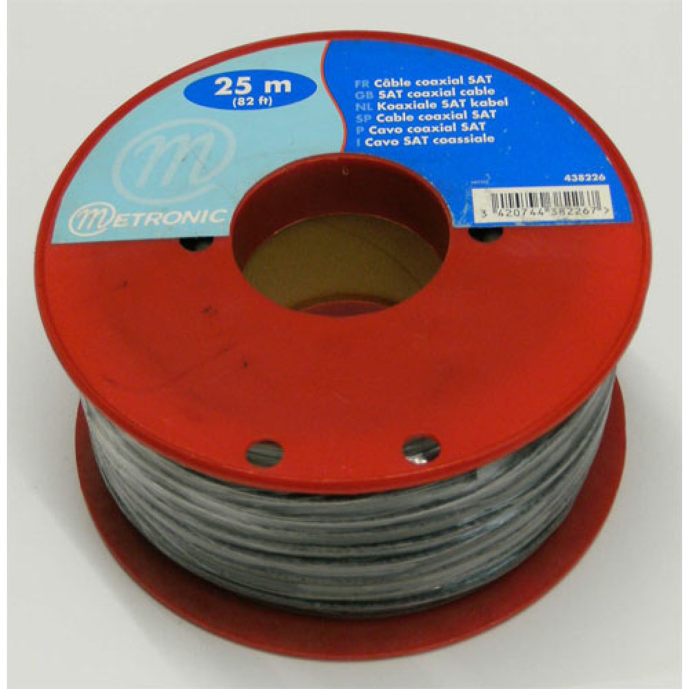 CABLE COAXIAL 75 OHMS NOIR  RX:25 MÈTRES