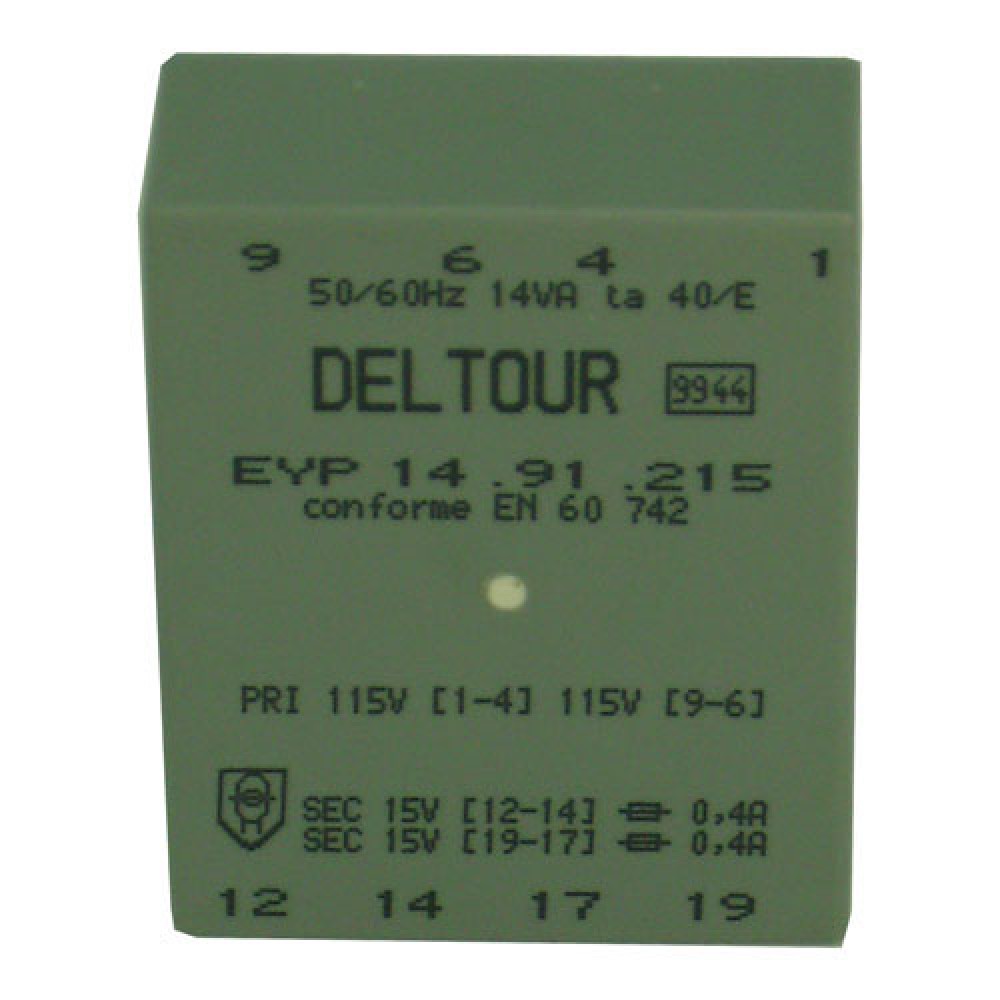 TRANSFO EXTRA-PLAT 2 X 0 / 15V -14 WATTS