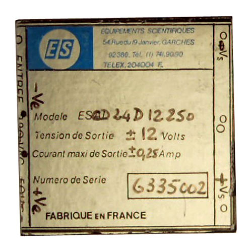 CONVERTISSEUR  24VDC >>> +/- 12VDC/250MA