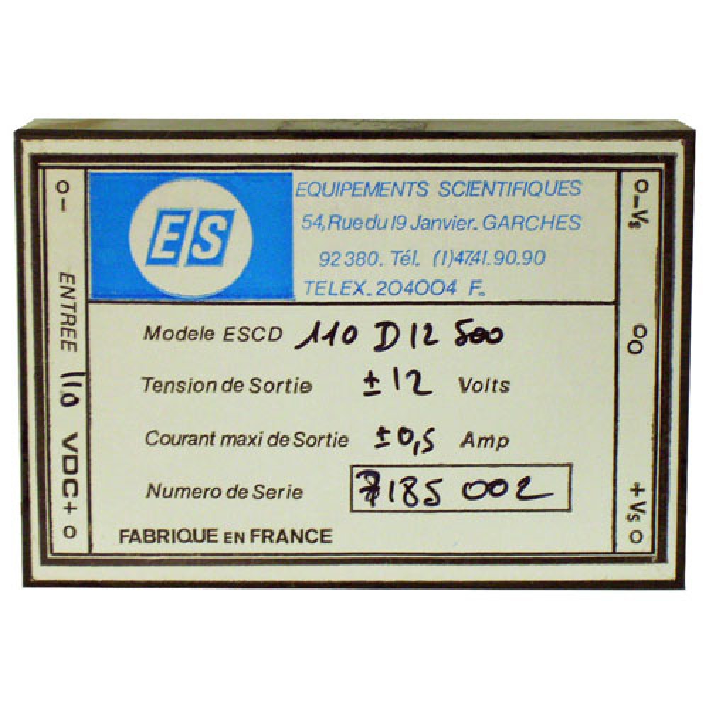 ALIMENTATION ENCAPS.110VDC >+/-12V/500MA