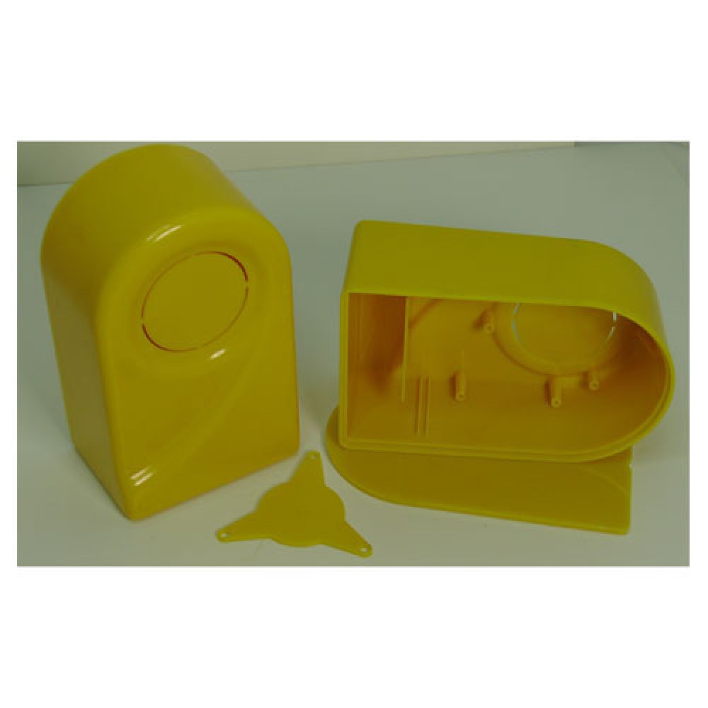 COFFRET PLASTIQUE JAUNE   LOT 5 PIÉCES