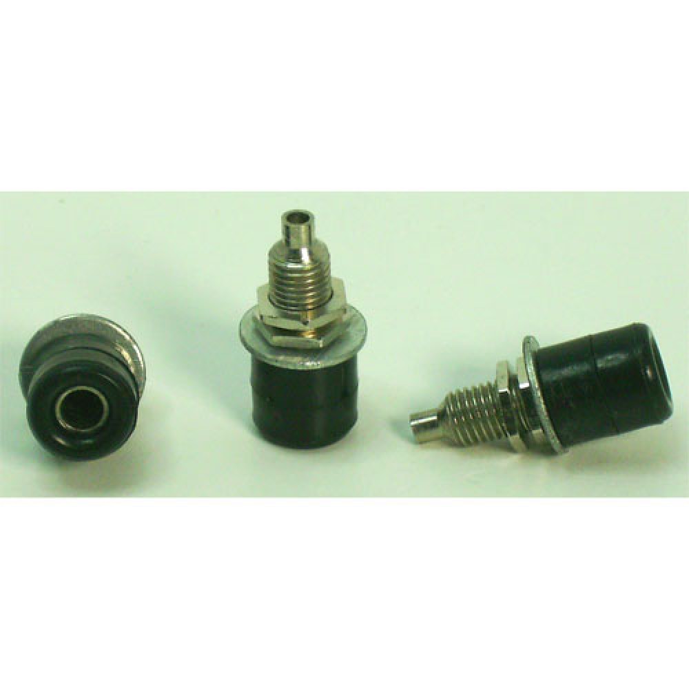 DOUILLES ISOLEES BANANE 4MM NOIRES 2P