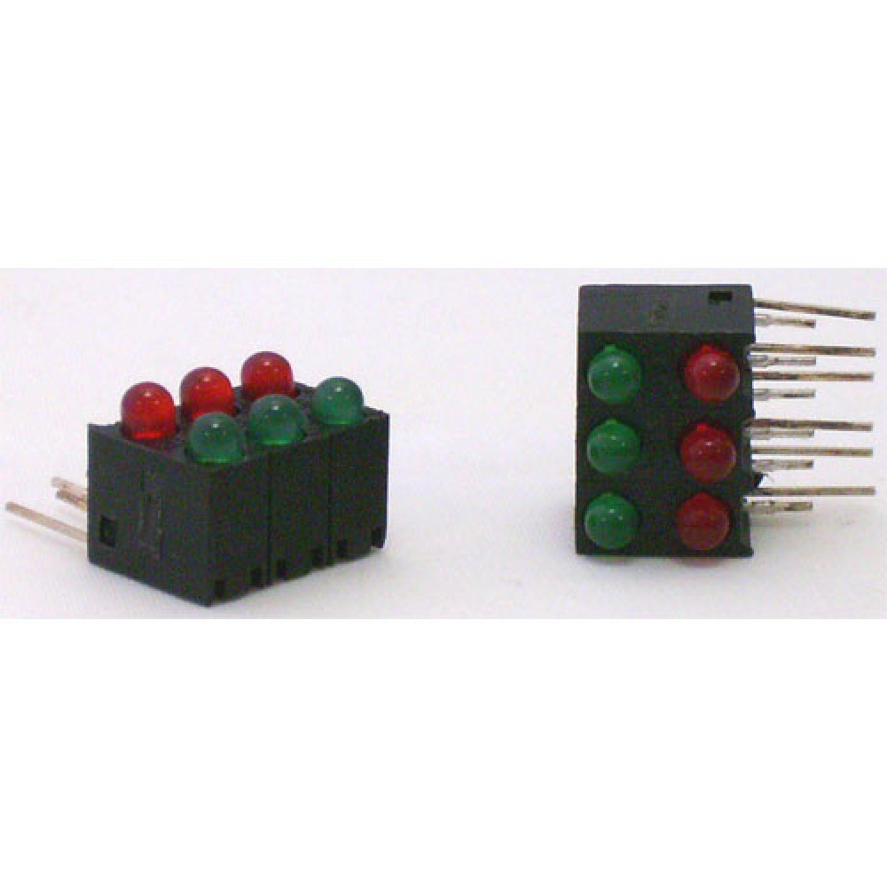 VOYANT LED 3MM 3XROUGES/VERTES -5 PIECES