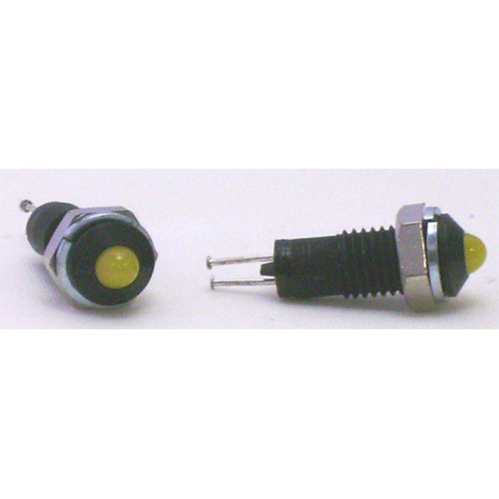 VOYANT LED 3MM JAUNE NOIR-- 2 PIECES