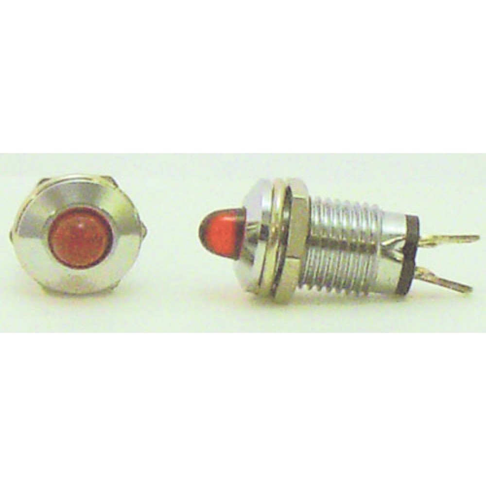 VOYANT LED 4MM ROUGE - CHROME 2PIECES