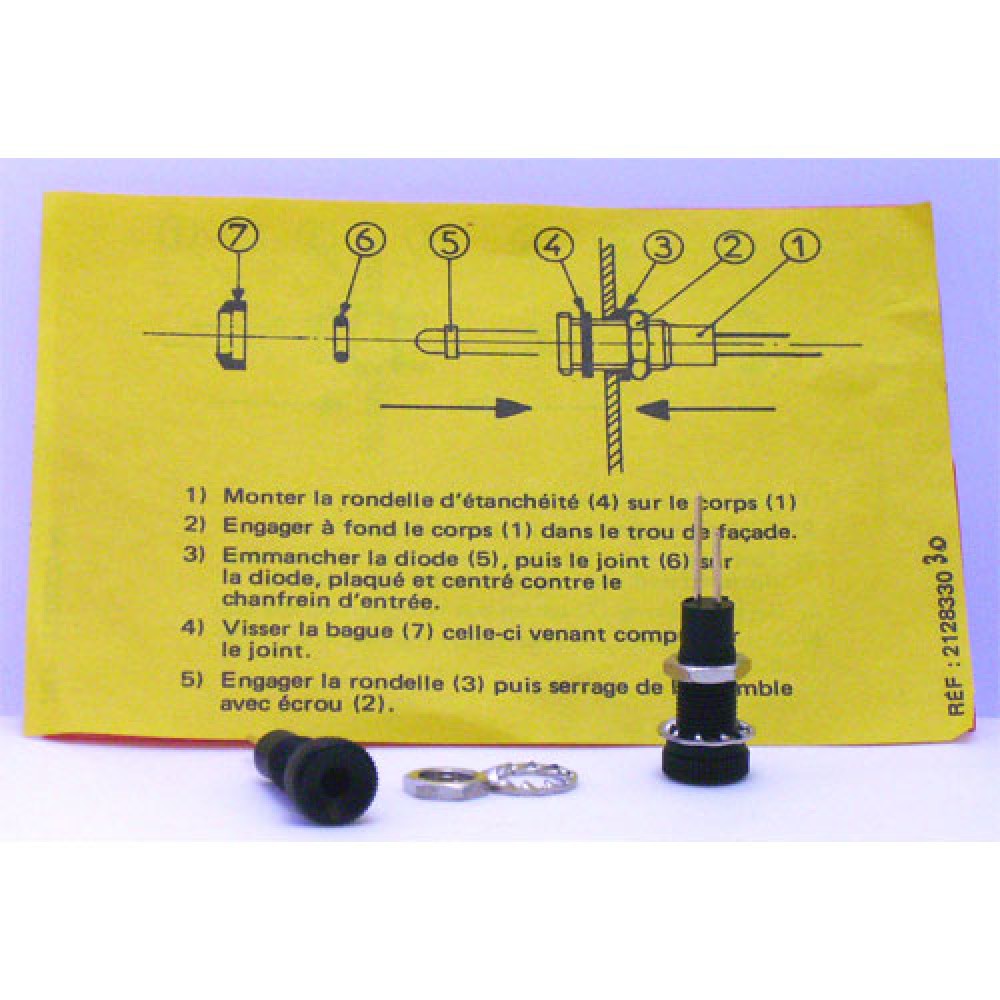 SUPPORT LED 3MM -- NOIR --- ETANCHE