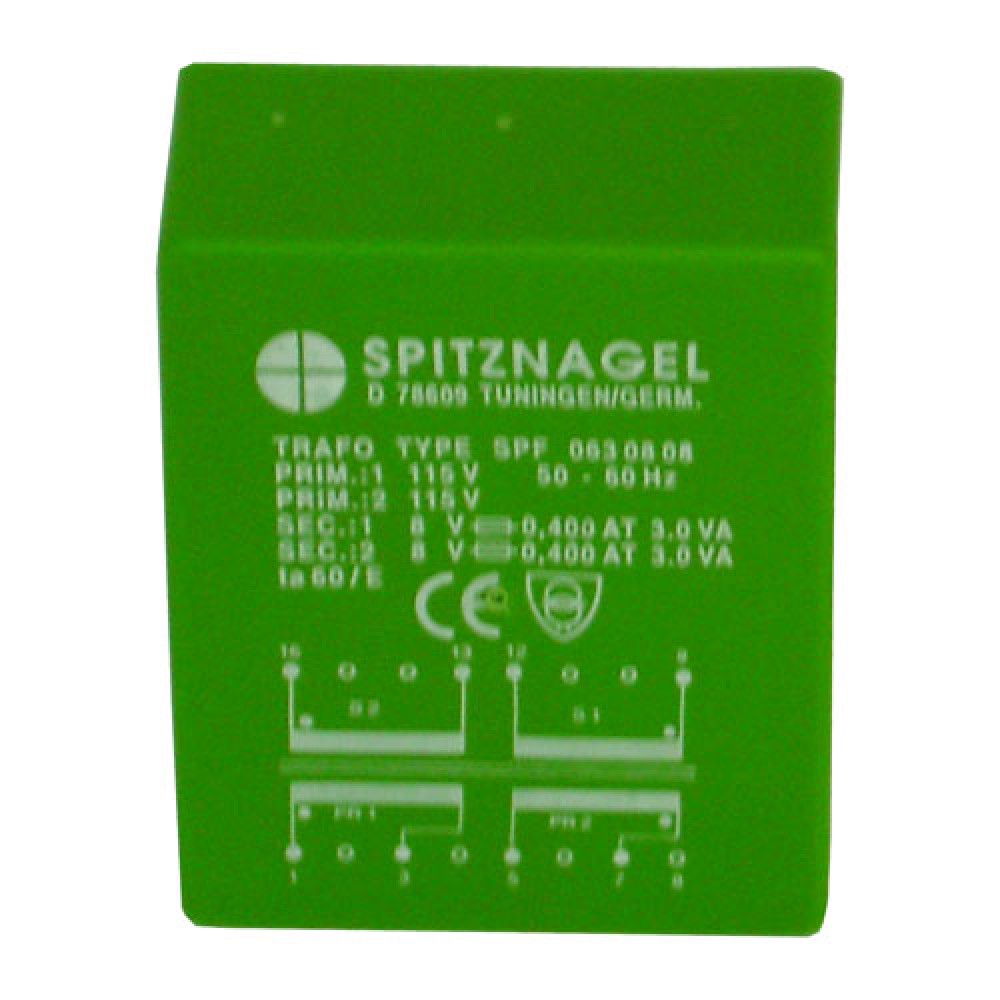TRANSFO EXTRA-PLAT 2 X 0 / 8 V - 6 WATTS