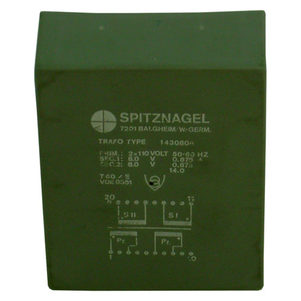 TRANSFO EXTRA-PLAT 2 X 0 / 8 V -14 WATTS