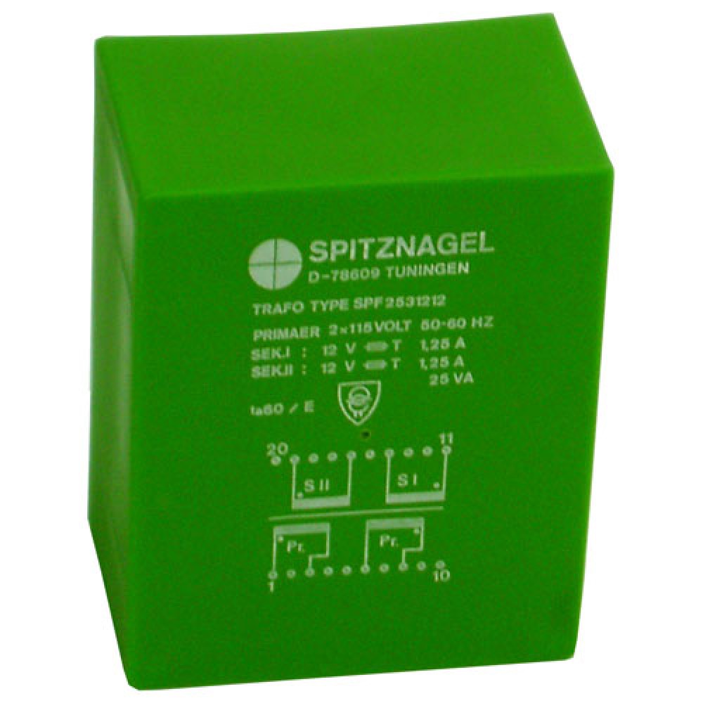 TRANSFO EXTRA-PLAT 2 X 0 / 12V -25 WATTS