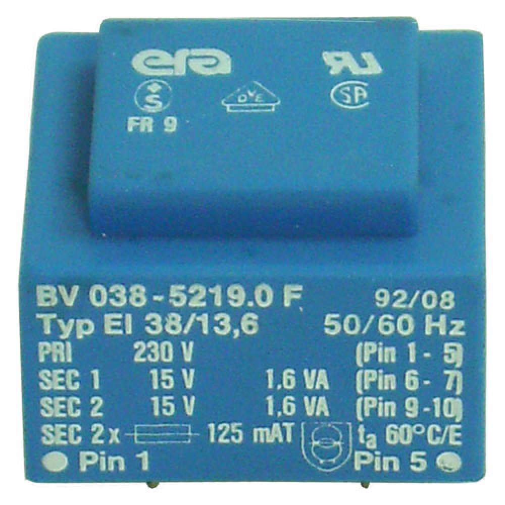 TRANSFO MOULE CI - 2X0/15V - 2X1,6VA