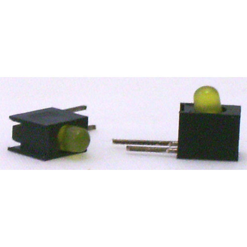 VOYANT LED 3MM JAUNE CI COUDE--10 PIECES