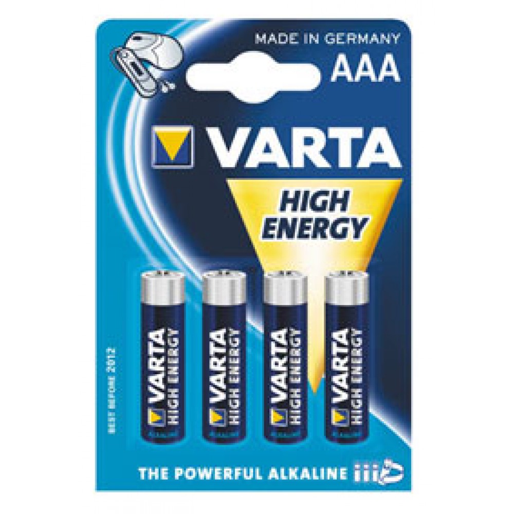 VARTA 4 PILES ALCALINES LR03 AAA 1,5V