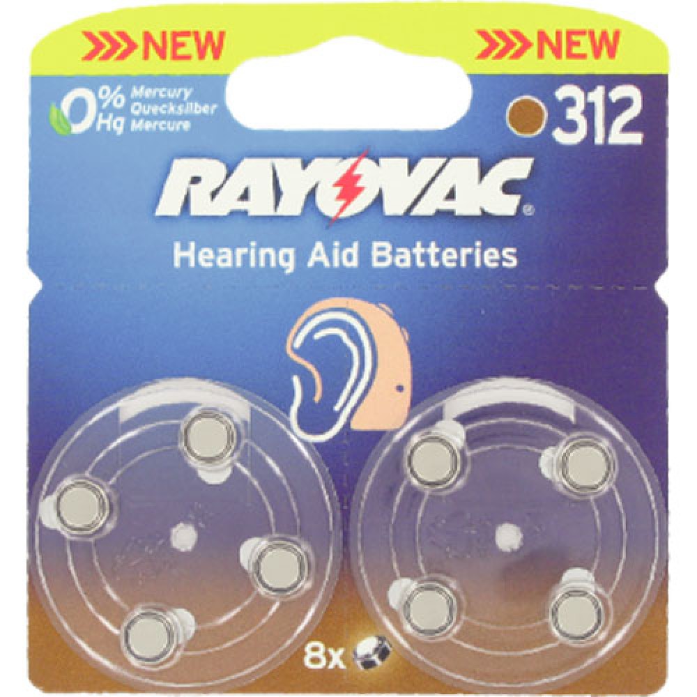 8 PILES AUDITIVES V312 PR41 RAYOVAC