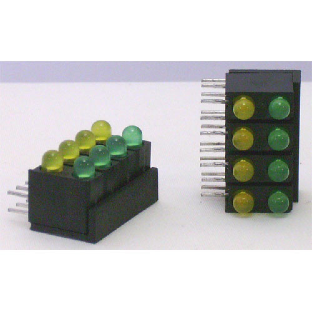 VOYANT LED 3MM 4XVERTES/JAUNES -5 PIECES