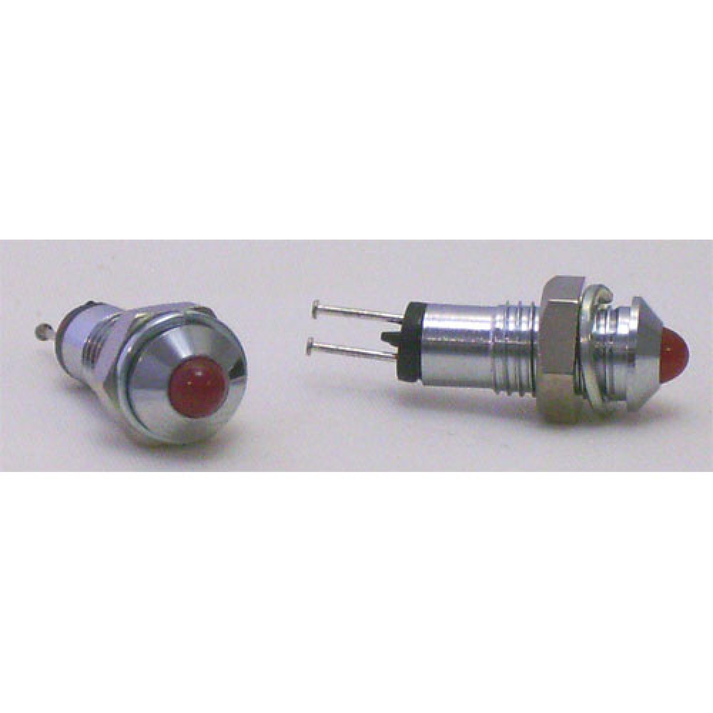 VOYANT LED 3MM ROUGE CHROME-- 2 PIECES