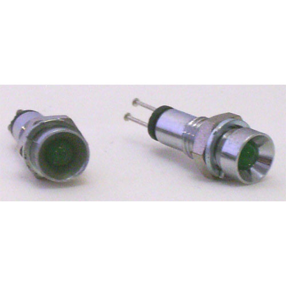 VOYANT LED 3MM VERT CHROME-- 2 PIECES