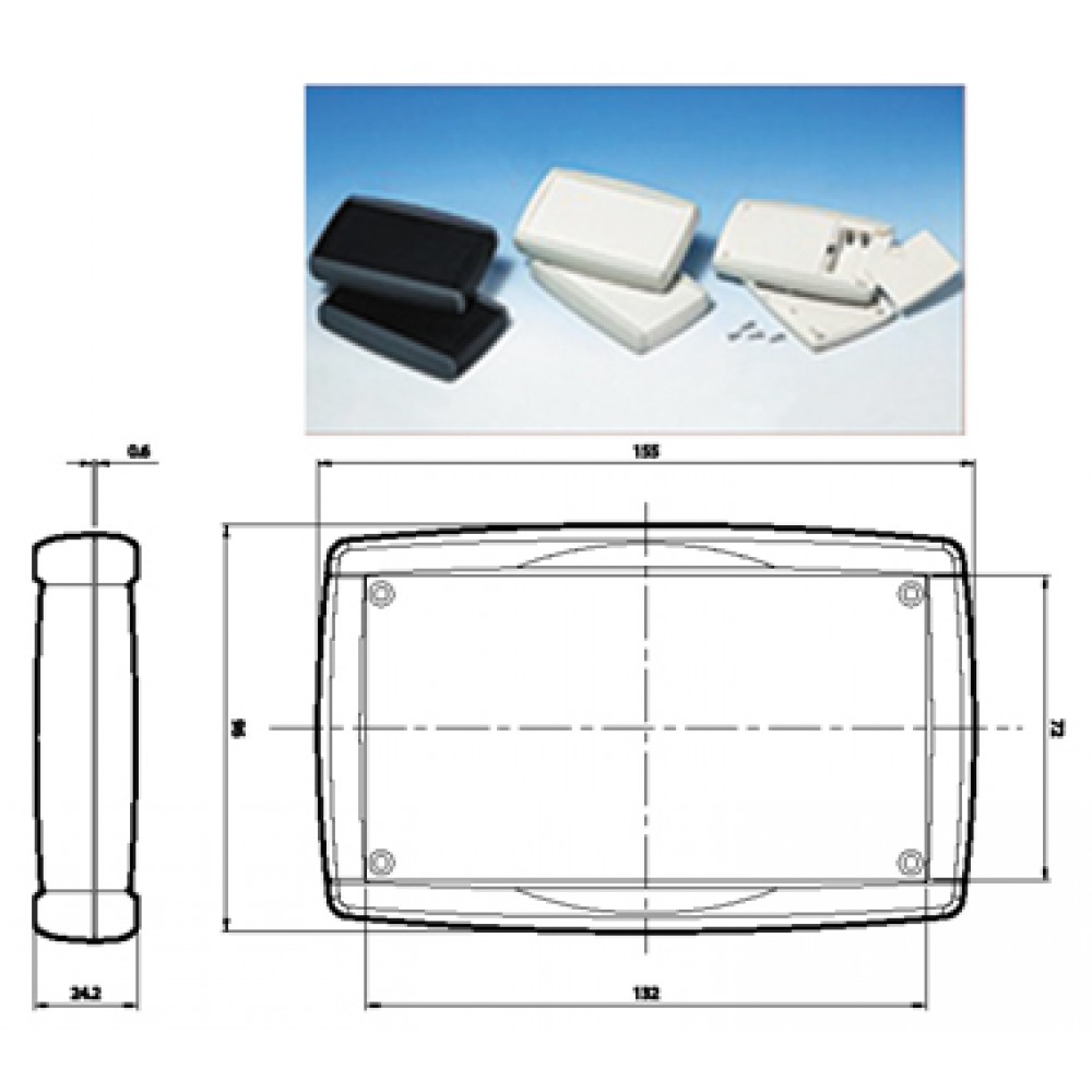 TEKO TN12-NOIR COFFRET ABS 155X96X24.2MM