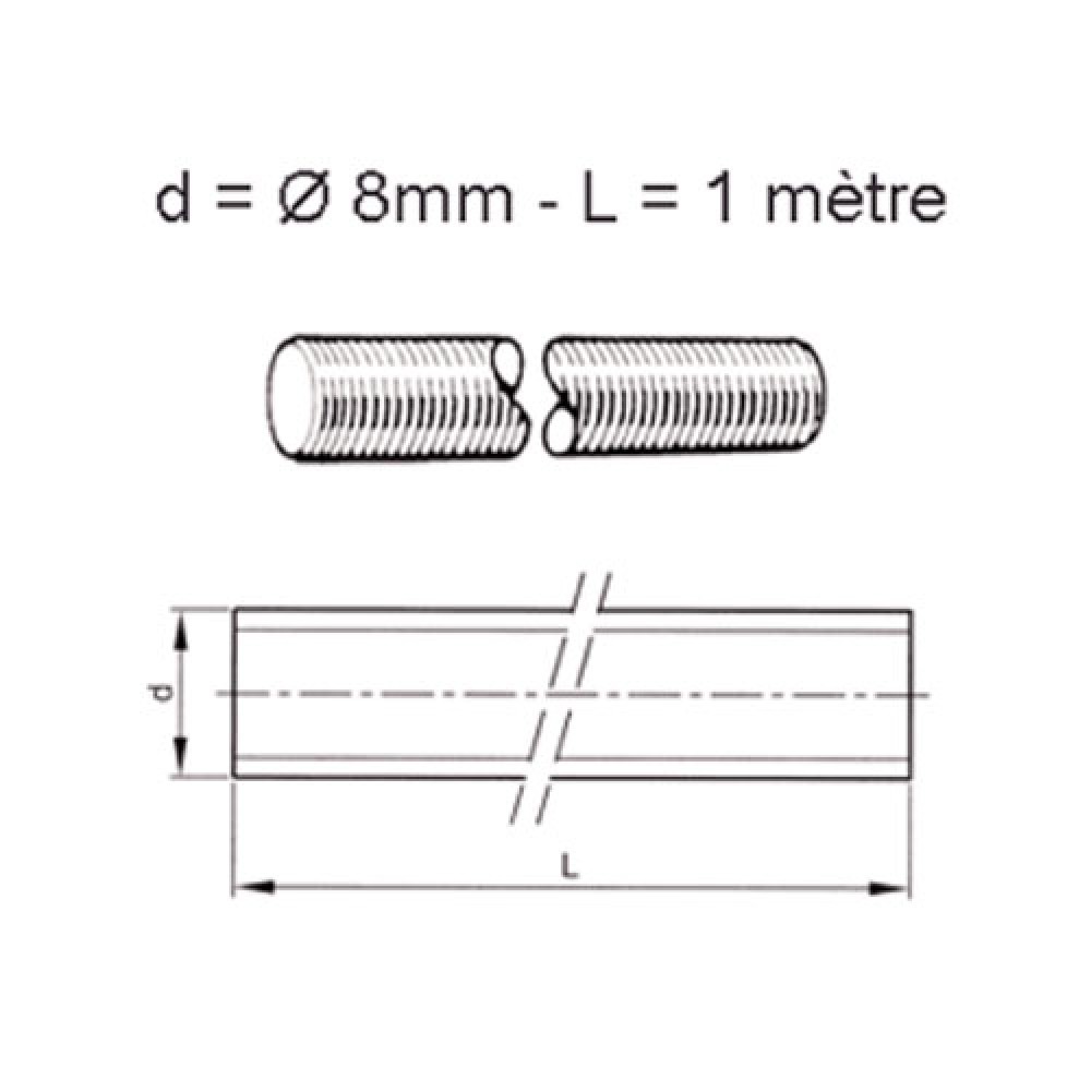 TIGE FILETÉE M8 X 1000MM