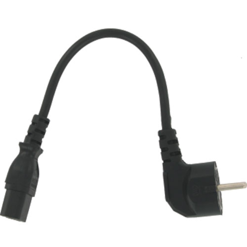 CORDON SECTEUR IEC DROIT 2P+T 0,3M NOIR