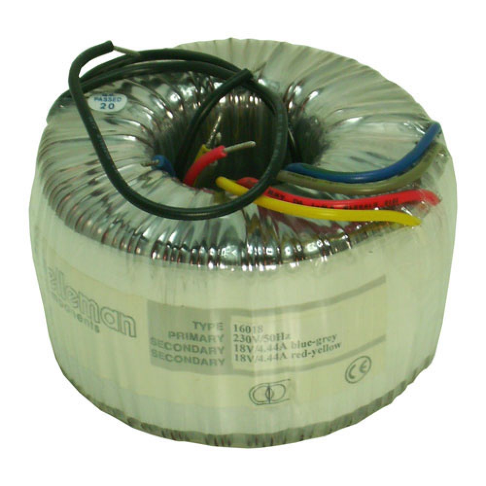 TRANSFO TORIQUE 2X18V - 2X4,44A - 160VA