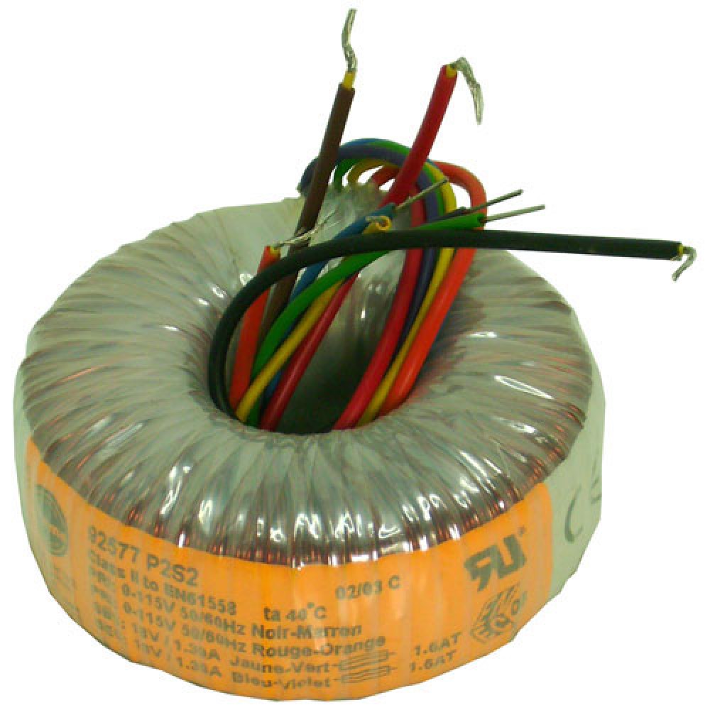 TRANSFO TORIQUE 2X18V - 2X1,39A - 50W