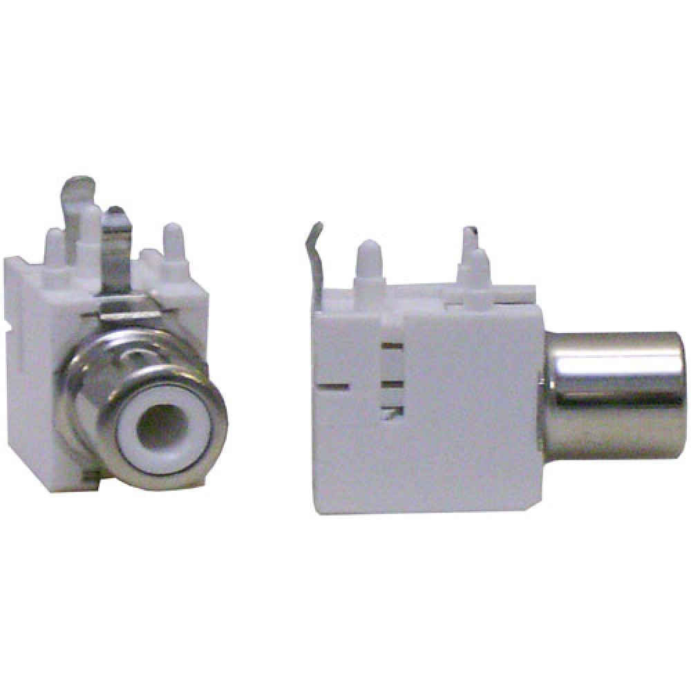 CONNECTEUR RCA FEM.  BLANC--CI 90°--10 P