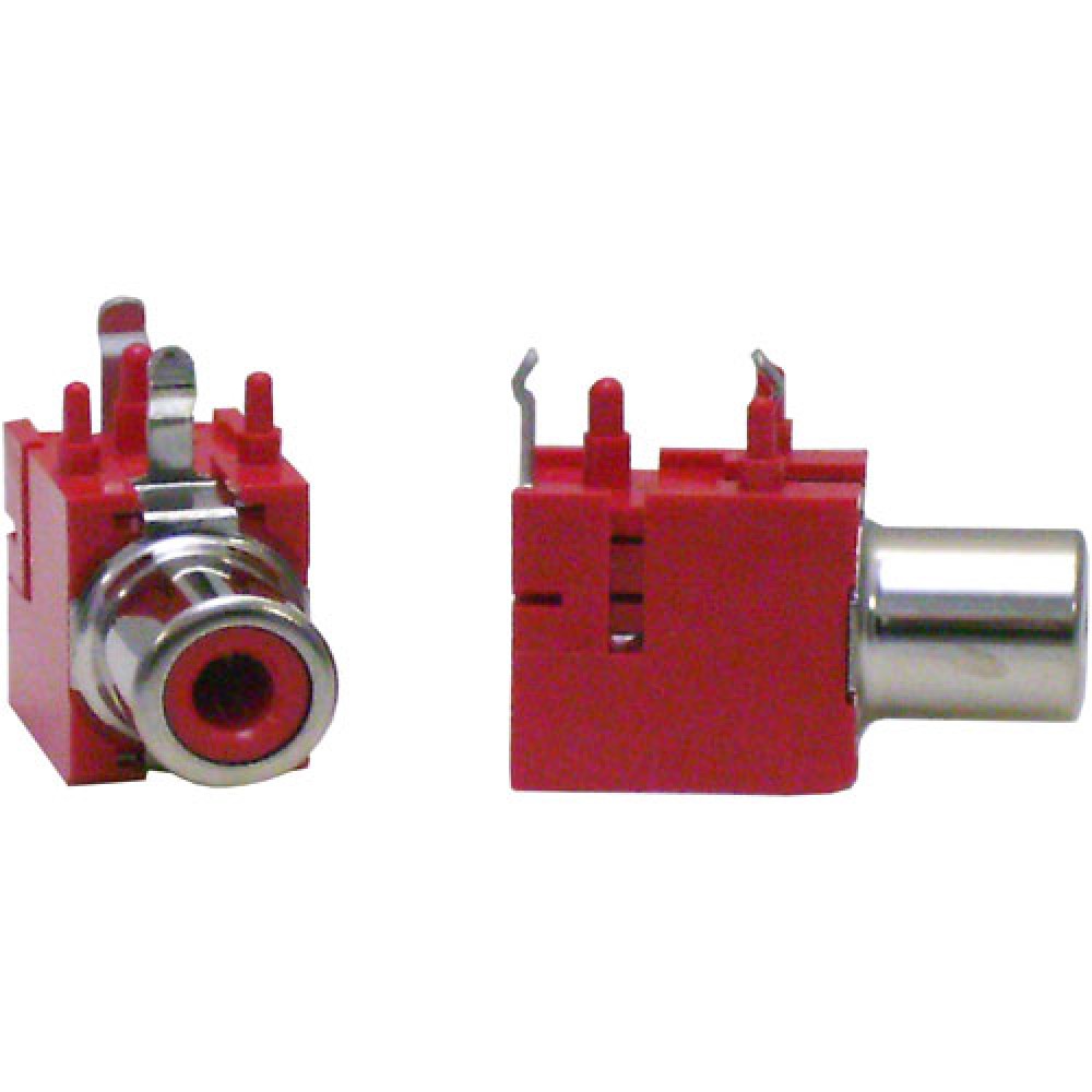 CONNECTEUR RCA FEM.  ROUGE--CI 90°--10 P