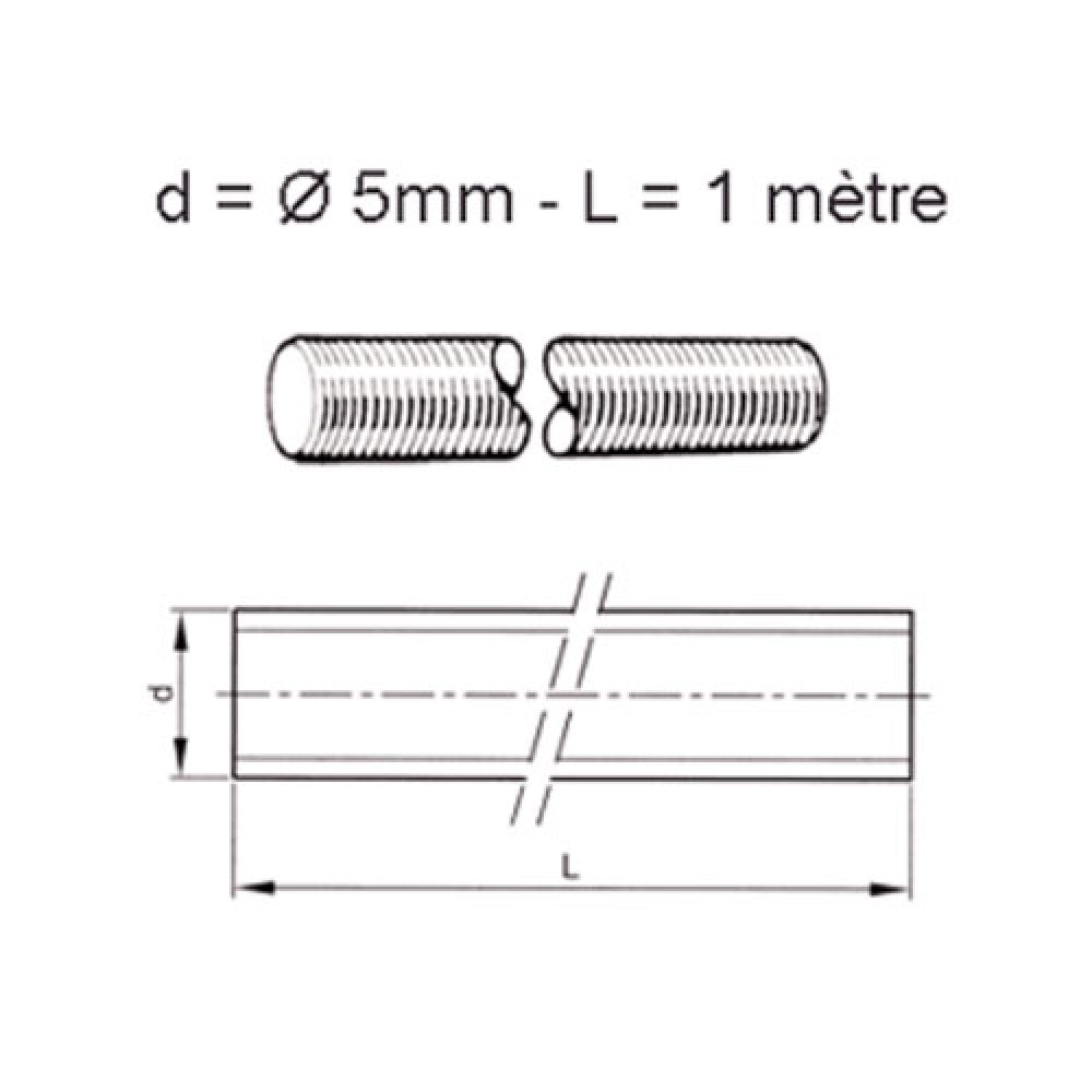 TIGE FILETÉE M5 X 1000MM