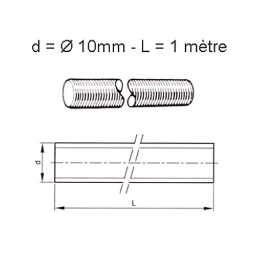 TIGE FILETÉE M10 X 1000MM