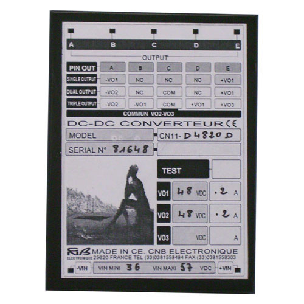 ALIMENTATION ENCAPSULEE 48V>+/-48V/200MA