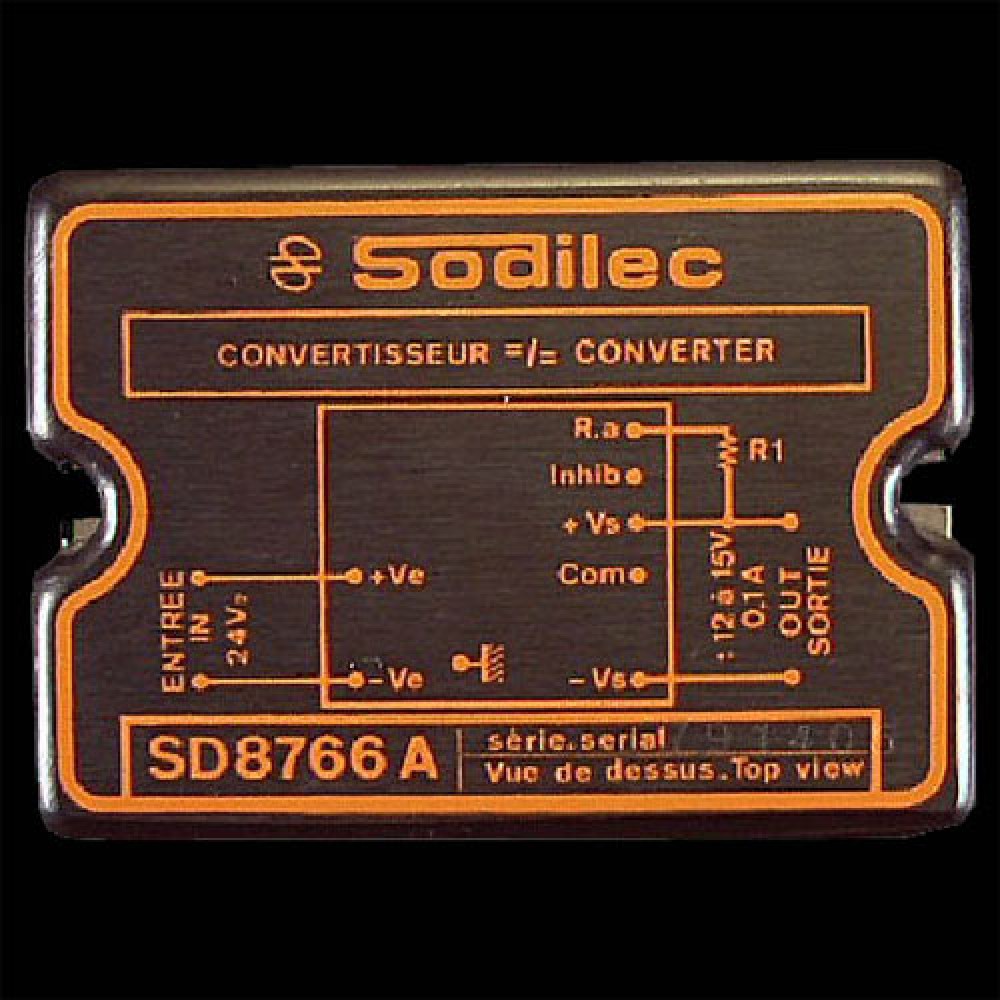 CONVERTISSEUR  24VDC  >>> 12/15VDC/100MA