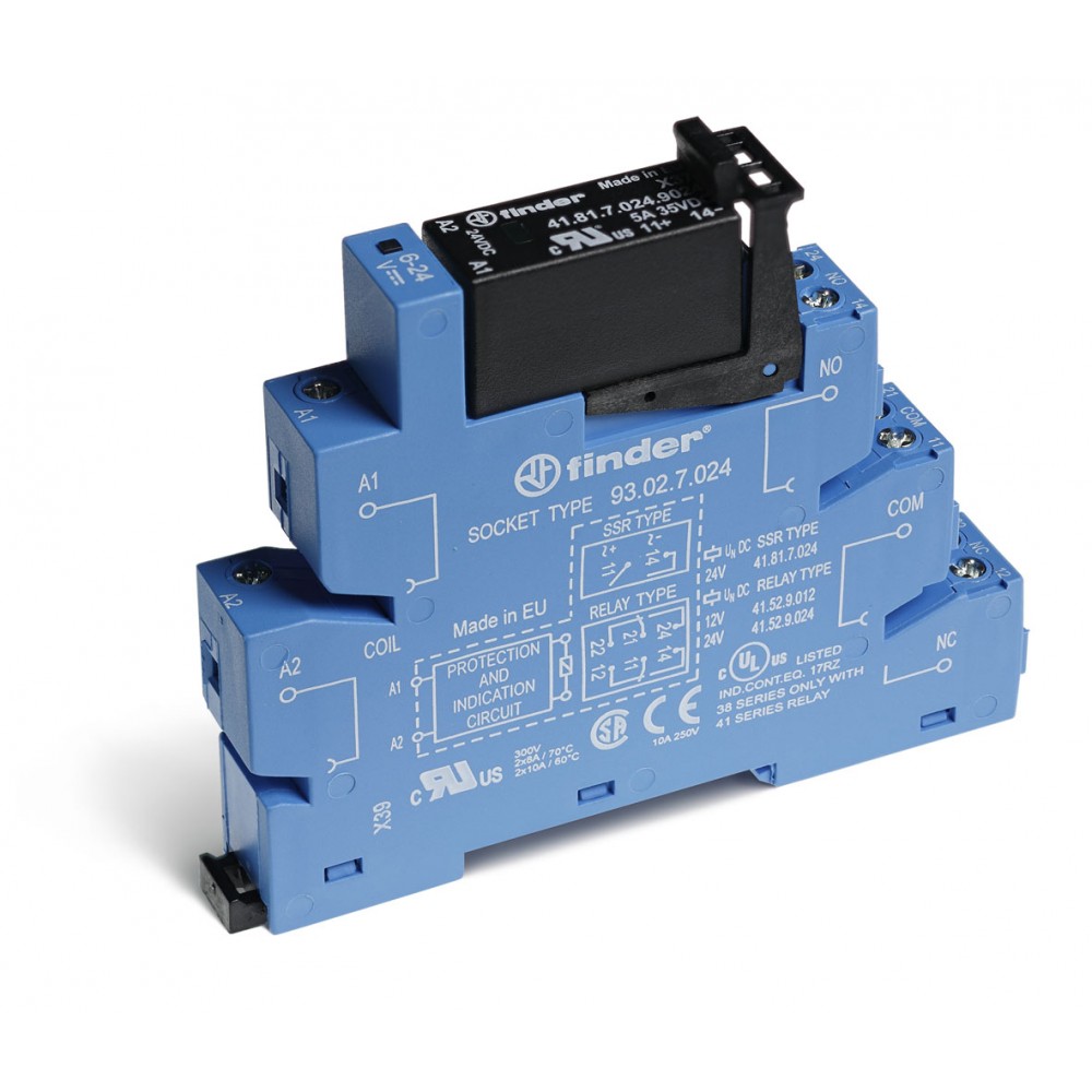 INTERFACE MOD RELAIS 1RT 6A 125VDC RC INTEGRE VIS CT OR