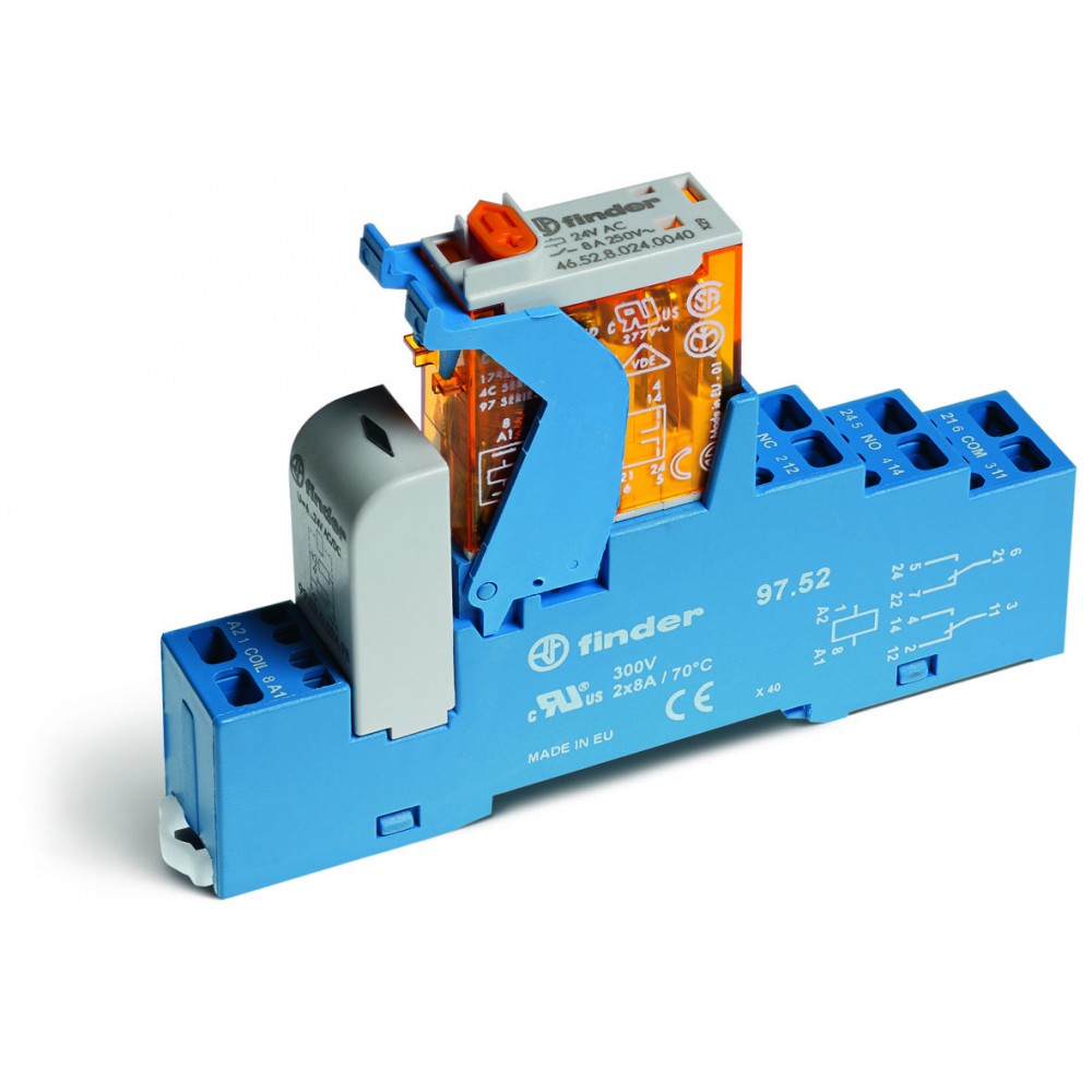 RELAIS CI CONT GUIDE OR 1NO+1NC 8A 24DC