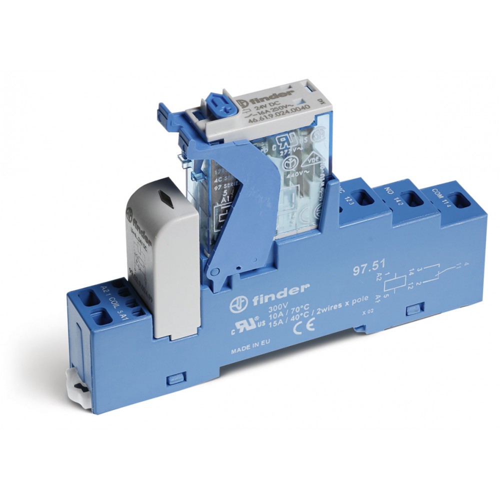 INTERFACE MOD 1RT 10A 110VAC ETRI PLAST BORN PUSH IN