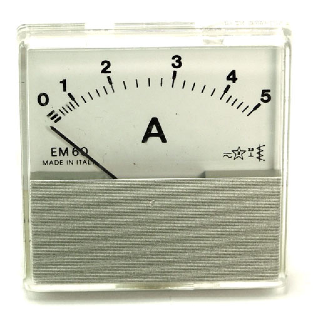 AMPEREMETRE 5 AMP. - AC-DC 60X60MM