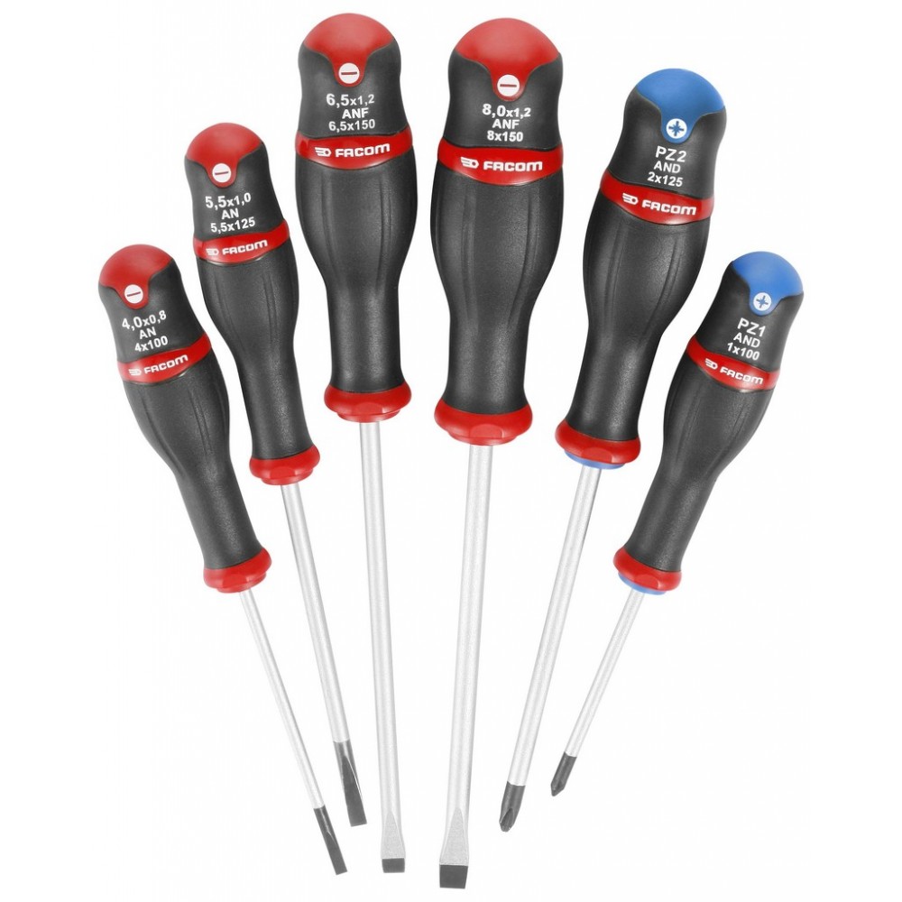 JEU DE 6 TOURNEVIS FENTE ET PZ