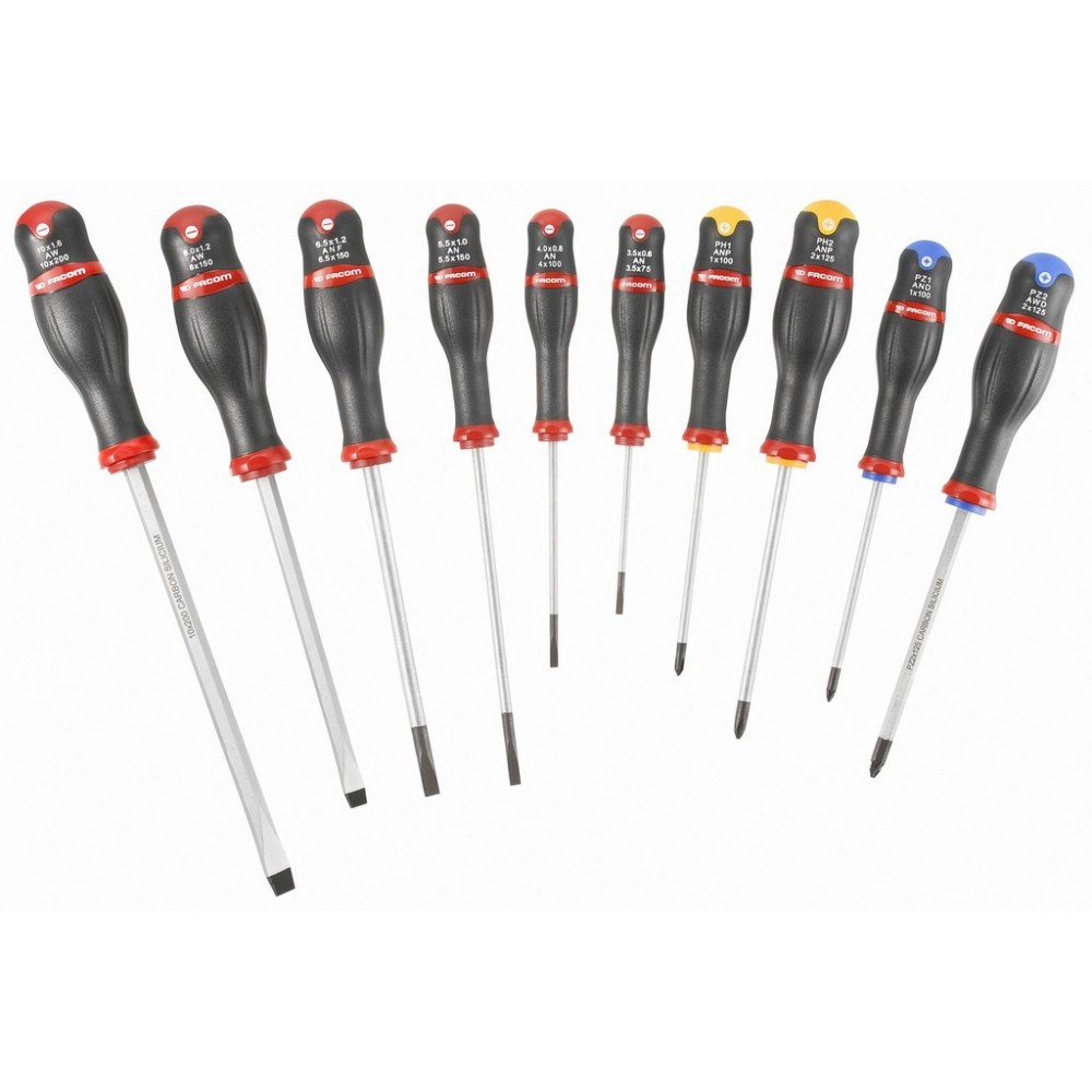 JEU DE 10 TOURNEVIS FENTE PZ