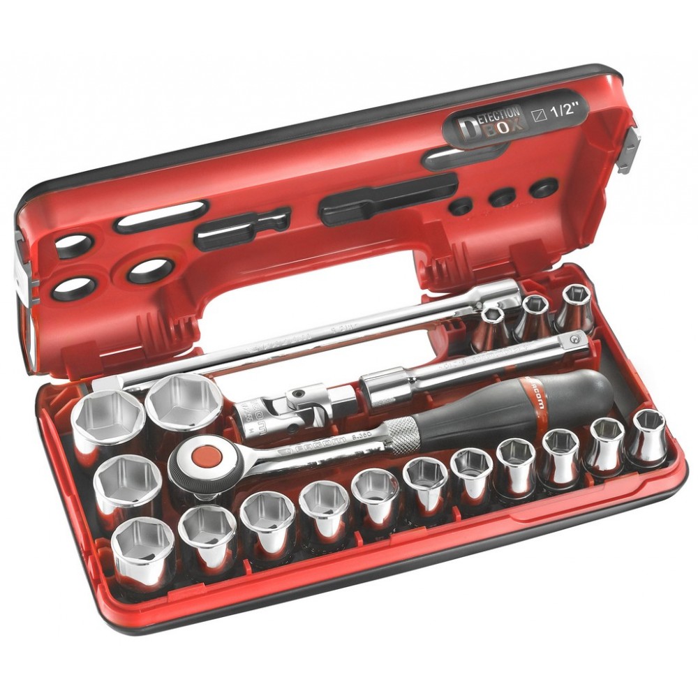 COFFRET DOUILLES 1/2' 6P-21PCS