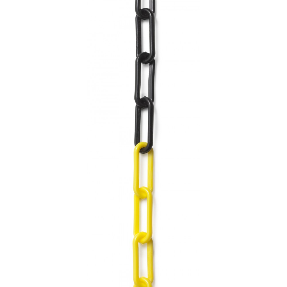 25 M CHAINE PLAST JAUNE NOIR