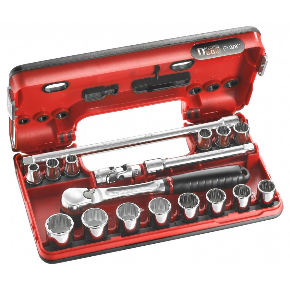 COFFRET DOUILLES 3/8' 12P-18PC