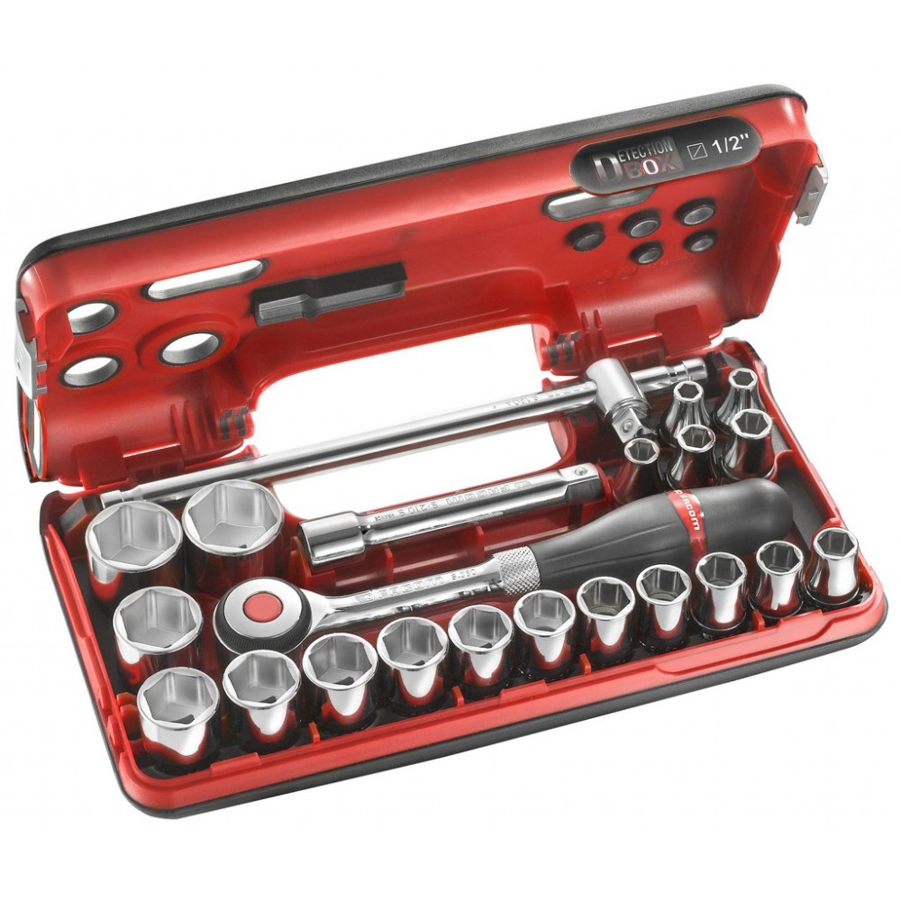 COFFRET DOUILLES 1/2' 6P-22PCS