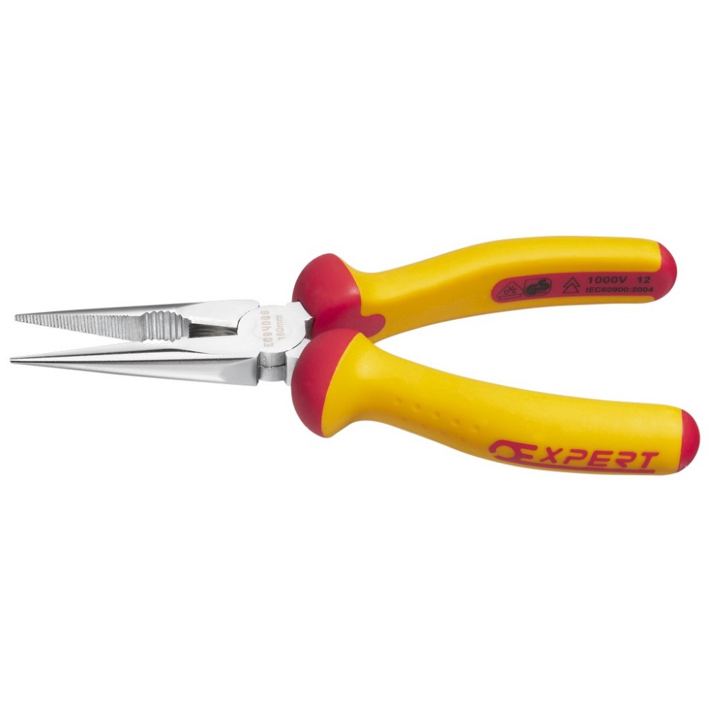 PINCE 1000V - BECS 1/2 RONDS DROITS.160MM