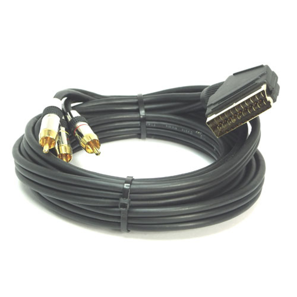 CORDON PERITEL MALE >3 RCA MALES 3MÉTRES